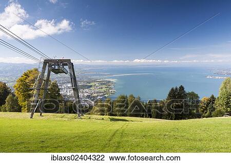 Stock Image - "Lake Constance seen from the summit of Mt. Pfander, Bregenz, Vorarlberg, Austria, Europe". Fotosearch