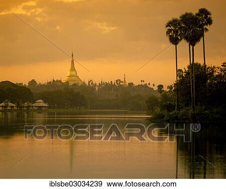 "Lake Kandawgyi with Shwedagon Pagoda at twilight, Rangun, Yangon Region, Myanmar, Burma, Asia" View Large Photo Image Stock Photo - "Lake Kandawgyi with Shwedagon Pagoda at twilight, Rangun, Yangon Region, Myanmar, Burma, Asia". Fotosearch