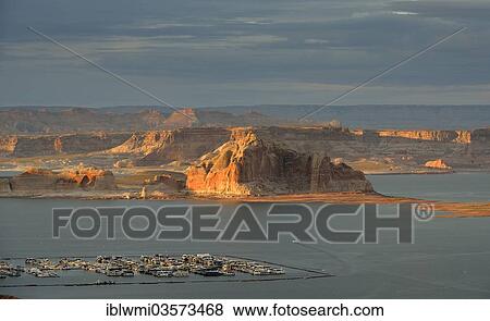 "Lake Powell, Wahweap Marina, viewed from Wahweap View Overlook, Glen Canyon National Recreation Area, Utah, United States, North America" View Large Photo Image Stock Photo - "Lake Powell, Wahweap Marina, viewed from Wahweap View Overlook, Glen Canyon National Recreation Area, Utah, United States, North America". Fotosearch