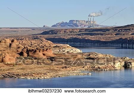 "Lake Powell with a coal power plant, Navajo Generating Station, Lake Powell, Page, Arizona, United States, North America" View Large Photo Image Stock Image - "Lake Powell with a coal power plant, Navajo Generating Station, Lake Powell, Page, Arizona, United States, North America". Fotosearch