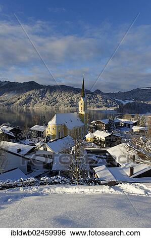 "Lake Schliersee with the Church of St. Sixtus in winter, Upper Bavaria, Bavaria, Germany, Europe" View Large Photo Image Stock Photograph - "Lake Schliersee with the Church of St. Sixtus in winter, Upper Bavaria, Bavaria, Germany, Europe". Fotosearch