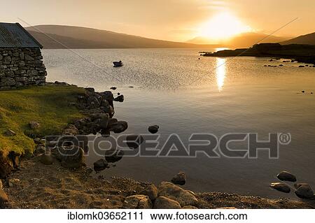 "Lake Sorvagsvatn or Leitisvatn, boat house, cove, sunset, Vagar, Faroe Islands, Denmark, Europe" View Large Photo Image Stock Image - "Lake Sorvagsvatn or Leitisvatn, boat house, cove, sunset, Vagar, Faroe Islands, Denmark, Europe". Fotosearch