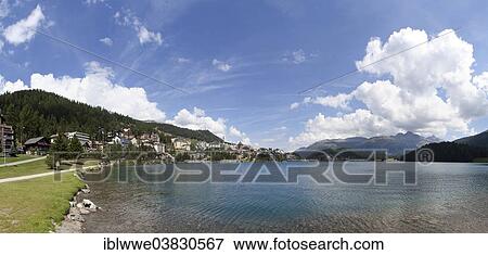 "Lake St. Moritz, Engadine Lakes, St. Moritz, Upper Engadin, Canton of Graubunden, Switzerland, Europe" View Large Photo Image Stock Photo - "Lake St. Moritz, Engadine Lakes, St. Moritz, Upper Engadin, Canton of Graubunden, Switzerland, Europe". Fotosearch