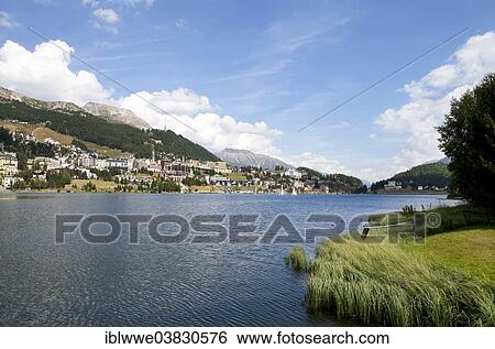 "Lake St. Moritz, Engadine Lakes, St. Moritz, Upper Engadin, Canton of Graubunden, Switzerland, Europe" View Large Photo Image Stock Photograph - "Lake St. Moritz, Engadine Lakes, St. Moritz, Upper Engadin, Canton of Graubunden, Switzerland, Europe". Fotosearch