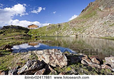 Lake Untere Kozenlacke, Marteller Huette mountain shelter at the back, Martelltal valley, province of Bolzano-Bozen, Italy, Europe View Large Photo Image Stock Image - Lake Untere Kozenlacke, Marteller Huette mountain shelter at the back, Martelltal valley, province of Bolzano-Bozen, Italy, Europe. Fotosearch