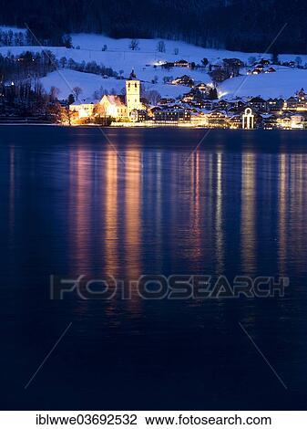 "Lake Wolfgang at Christmas time, St. Wolfgang, Salzkammergut, Austria, Europe" View Large Photo Image Stock Image - "Lake Wolfgang at Christmas time, St. Wolfgang, Salzkammergut, Austria, Europe". Fotosearch