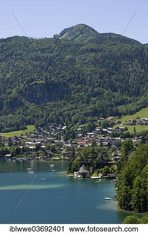 Stock Image - "Lake Wolfgang, St. Gilgen, Salzkammergut, Austria, Europe". Fotosearch