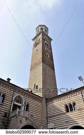 "Lamberti tower, Torre dei Lamberti, Piazza delle Erbe, Verona, Veneto, Italy, Europe, PublicGround, Europe" View Large Photo Image Stock Photo - "Lamberti tower, Torre dei Lamberti, Piazza delle Erbe, Verona, Veneto, Italy, Europe, PublicGround, Europe". Fotosearch