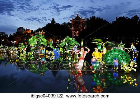 Stock Image - "Lampion festival at the Chinese Garden, Montreal, Quebec Province, Canada, North America". Fotosearch