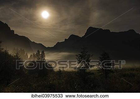"Landscape in the moonlight, Elferkogel, Zwolferkogel, Einserkogel, Totes Gebirge, Almtal, Austria, Europe" View Large Photo Image Stock Image - "Landscape in the moonlight, Elferkogel, Zwolferkogel, Einserkogel, Totes Gebirge, Almtal, Austria, Europe". Fotosearch