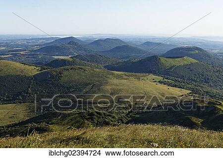 "Landscape of Parc Naturel Regional des Volcans d'Auvergne, Regional Nature Park of the Volcanoes of Auvergne, seen from the top of Puy de Dome, Puy de Dome, Auvergne, France, Europe" View Large Photo Image Picture - "Landscape of Parc Naturel Regional des Volcans d'Auvergne, Regional Nature Park of the Volcanoes of Auvergne, seen from the top of Puy de Dome, Puy de Dome, Auvergne, France, Europe". Fotosearch