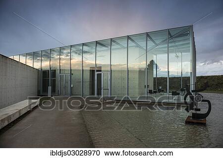 Stock Image - "Langen Foundation, art museum and foundation in the grounds of a former missile base, by architect Tadao Ando, Neuss, Neuss, North Rhine-Westphalia, Germany, Europe". Fotosearch