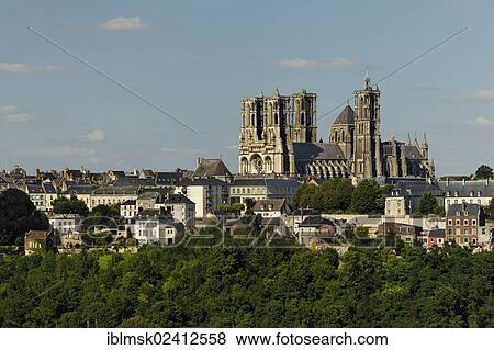 Laon Cathedral in the historic district on a limestone table mountain, Laon, Via Francigena, an ancient road from France to Rome, department of Aisne, Picardy region, France, Europe View Large Photo Image Stock Photo - Laon Cathedral in the historic district on a limestone table mountain, Laon, Via Francigena, an ancient road from France to Rome, department of Aisne, Picardy region, France, Europe. Fotosearch