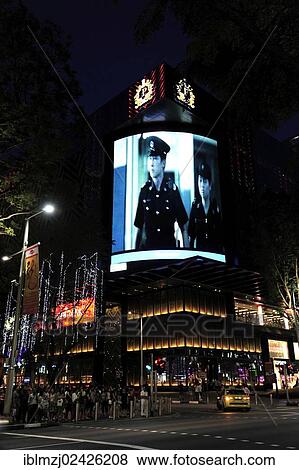"Large advertising screen at night, Orchard Road, Central Area, Central Business District, Singapore, Asia" View Large Photo Image Stock Photo - "Large advertising screen at night, Orchard Road, Central Area, Central Business District, Singapore, Asia". Fotosearch