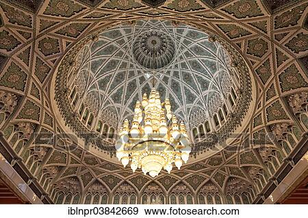 "Large chandelier in the dome, Sultan Qaboos Grand Mosque, Muscat, Oman, Asia" View Large Photo Image Stock Photo - "Large chandelier in the dome, Sultan Qaboos Grand Mosque, Muscat, Oman, Asia". Fotosearch