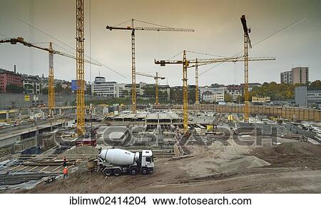 Picture - Large construction site, Stuttgart 21, Mailaender Platz square, Stuttgart, Baden-Wuerttemberg, Germany, Europe, PublicGround, Europe. Fotosearch