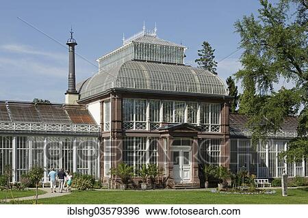 Stock Photograph - "Large greenhouse, Wilhelmshoehe hill park, Bergpark Wilhelmshohe, Kassel, Hesse, Germany, Europe". Fotosearch