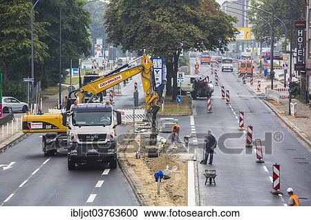 "Large urban road construction site, Essen, North Rhine-Westphalia, Germany, Europe" View Large Photo Image Stock Image - "Large urban road construction site, Essen, North Rhine-Westphalia, Germany, Europe". Fotosearch