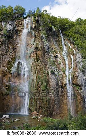 "Large Waterfall, Plitvice Lakes National Park, Lika-Senj, Croatia, Europe" View Large Photo Image Stock Photograph - "Large Waterfall, Plitvice Lakes National Park, Lika-Senj, Croatia, Europe". Fotosearch