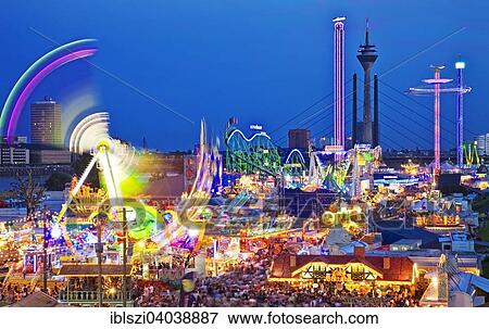 Stock Photo - "Largest fun fair on the floodplains of the Rhine, Dusseldorf, North Rhine-Westphalia, Germany, Europe". Fotosearch
