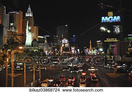 "Las Vegas Boulevard, also called """"The Strip"""", New York New York and MGM Casino, at night, Las Vegas, Nevada, USA" View Large Photo Image Picture - "Las Vegas Boulevard, also called """"The Strip"""", New York New York and MGM Casino, at night, Las Vegas, Nevada, USA". Fotosearch