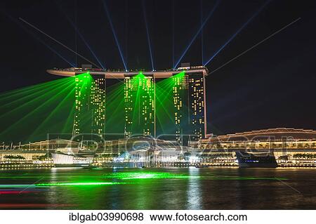 "Laser show at the Marina Bay Sands Hotel, Singapore, Asia" View Large Photo Image Stock Photo - "Laser show at the Marina Bay Sands Hotel, Singapore, Asia". Fotosearch