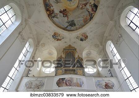 "Late Classicist organ from 1860, ceiling frescoes by Franz Joseph Spiegler, palace church of St. Mary, Mainau, Baden-Wurttemberg, Germany, Europe" View Large Photo Image Stock Photo - "Late Classicist organ from 1860, ceiling frescoes by Franz Joseph Spiegler, palace church of St. Mary, Mainau, Baden-Wurttemberg, Germany, Europe". Fotosearch
