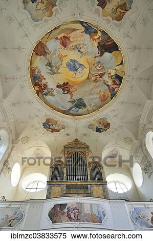 "Late Classicist organ from 1860, ceiling frescoes by Franz Joseph Spiegler, palace church of St. Mary, Mainau, Baden-Wurttemberg, Germany, Europe" View Large Photo Image Stock Photography - "Late Classicist organ from 1860, ceiling frescoes by Franz Joseph Spiegler, palace church of St. Mary, Mainau, Baden-Wurttemberg, Germany, Europe". Fotosearch