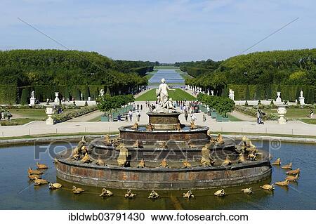 "Latona fountain in the gardens, Chateau de Versailles, west side, UNESCO World Heritage Site, Departement Yvelines, Region Ile-de-Francs, France, Europe" View Large Photo Image Stock Image - "Latona fountain in the gardens, Chateau de Versailles, west side, UNESCO World Heritage Site, Departement Yvelines, Region Ile-de-Francs, France, Europe". Fotosearch
