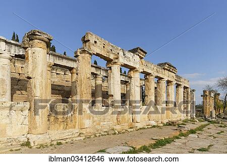 "Latrines, ancient city of Hierapolis, Hierapolis, near Pamukkale, Denizli Province, Aegean Region, Turkey, Asia" View Large Photo Image Stock Photograph - "Latrines, ancient city of Hierapolis, Hierapolis, near Pamukkale, Denizli Province, Aegean Region, Turkey, Asia". Fotosearch