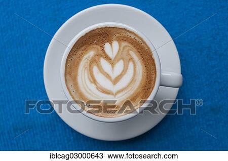 "Latte art, latte, a rosetta in the milk froth" View Large Photo Image Stock Image - "Latte art, latte, a rosetta in the milk froth". Fotosearch