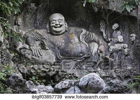"Laughing Buddha, Lingyin Monastery, Hangzhou, China, Asia" View Large Photo Image Stock Photo - "Laughing Buddha, Lingyin Monastery, Hangzhou, China, Asia". Fotosearch