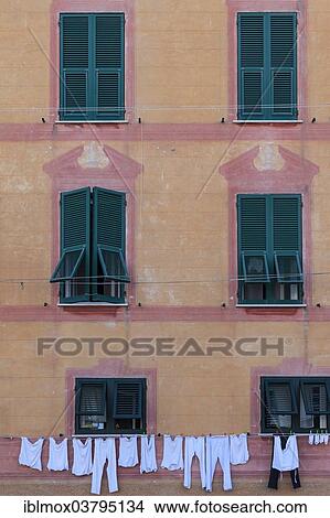"Laundry drying on an old house in Santa Margherita Ligure, Liguria, Italy, Europe" View Large Photo Image Picture - "Laundry drying on an old house in Santa Margherita Ligure, Liguria, Italy, Europe". Fotosearch