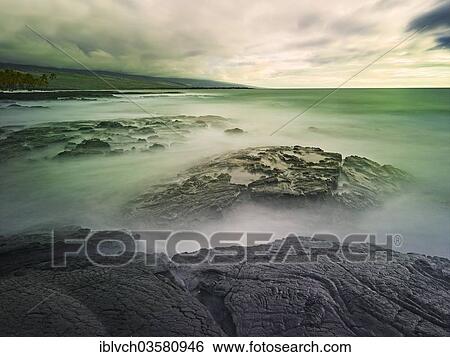 Stock Photograph - "Lava beach, Kealakekua Bay, Kona Coast, tides, currents, Kealakekua Bay, Captain Cook, Big Island, Hawaii, United States, North America". Fotosearch
