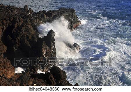"Lava, cliff, coast, surf, sea spray, La Palma, Canary Islands, Spain, Europe" View Large Photo Image Stock Image - "Lava, cliff, coast, surf, sea spray, La Palma, Canary Islands, Spain, Europe". Fotosearch
