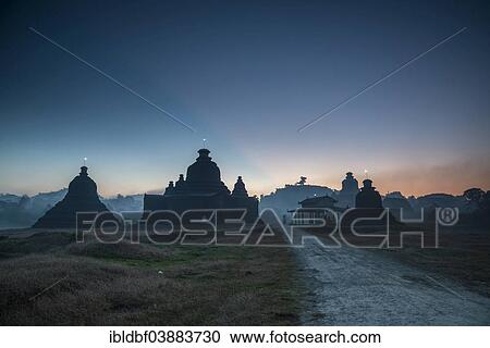 "Laymyetnta Pagoda or Temple at twilight, blue hour, Mrauk U, Sittwe District, Rakhine State, Myanmar, Asia" View Large Photo Image Stock Image - "Laymyetnta Pagoda or Temple at twilight, blue hour, Mrauk U, Sittwe District, Rakhine State, Myanmar, Asia". Fotosearch