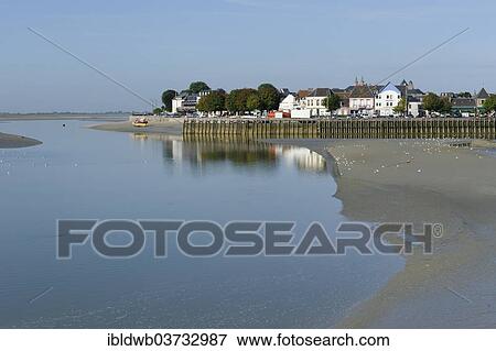 Stock Photo - "Le Crotoy at the mouth of the Somme River, Le Crotoy, Departement Somme, Picardie, France, Europe". Fotosearch