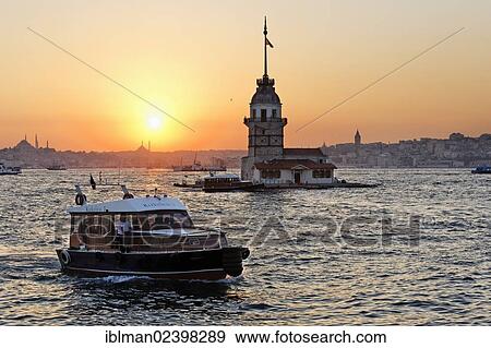 "Leander's Tower, Maiden's Tower or Kiz Kulesi, in the Bosphorus in Uskudar, Suleymaniye Mosque, left, and Galata Tower, right, Istanbul, Turkey, Asia, Europe, Asia" View Large Photo Image Stock Photo - "Leander's Tower, Maiden's Tower or Kiz Kulesi, in the Bosphorus in Uskudar, Suleymaniye Mosque, left, and Galata Tower, right, Istanbul, Turkey, Asia, Europe, Asia". Fotosearch