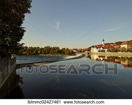 "Lechwehr weir in front of the old town, Landsberg am Lech, Bavaria, Germany, Europe" View Large Photo Image Stock Image - "Lechwehr weir in front of the old town, Landsberg am Lech, Bavaria, Germany, Europe". Fotosearch