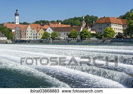 "Lechwehr, weir on the Lech river, Landsberg am Lech, Upper Bavaria, Bavaria, Germany, Europe" View Large Photo Image Stock Image - "Lechwehr, weir on the Lech river, Landsberg am Lech, Upper Bavaria, Bavaria, Germany, Europe". Fotosearch