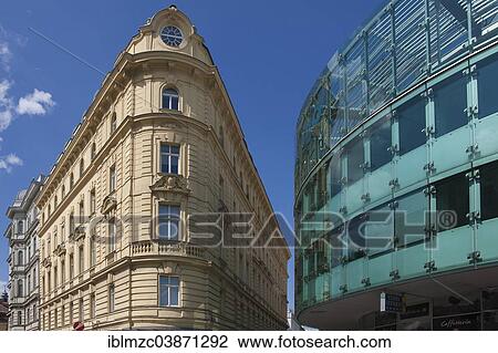 "Left, a building from the 19th century, right, a modern building from the 20th century, Vienna, Austria, Europe" View Large Photo Image Stock Image - "Left, a building from the 19th century, right, a modern building from the 20th century, Vienna, Austria, Europe". Fotosearch