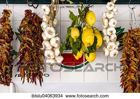 "Lemons, garlic and chili peppers, Sorrento, Campania, Italy, Europe" View Large Photo Image Picture - "Lemons, garlic and chili peppers, Sorrento, Campania, Italy, Europe". Fotosearch