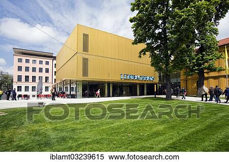 Stock Photography - "Lenbachhaus in Munich, """"Staedtische Galerie im Lenbachhaus"""", municipal art gallery, after total renovation in 2013, new building by Foster + Partners, Munich, Upper Bavaria, Bavaria, Germany, Europe". Fotosearch