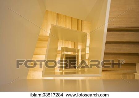 Picture - "Lenbachhaus Munich, Municipal Gallery in Lenbachhaus, after total refurbishment in 2013, staircase in the new extension, Munich, Upper Bavaria, Bavaria, Germany, Europe". Fotosearch