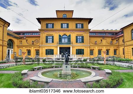 "Lenbachhaus Munich, Municipal Gallery in Lenbachhaus, after total refurbishment in 2013, front fountain with Hercules as a boy with a club, Ferdinand von Miller, 1890, Munich, Upper Bavaria, Bavaria, Germany, Europe" View Large Photo Image Stock Photograph - "Lenbachhaus Munich, Municipal Gallery in Lenbachhaus, after total refurbishment in 2013, front fountain with Hercules as a boy with a club, Ferdinand von Miller, 1890, Munich, Upper Bavaria, Bavaria, Germany, Europe". Fotosearch