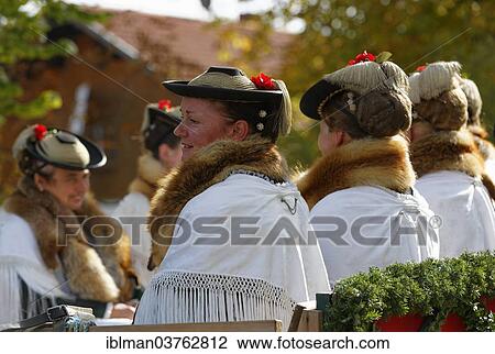 "Leonhardiritt procession, women wearing traditional dress with fox stoles, Wildsteig, Pfaffenwinkel region, Upper Bavaria, Bavaria, Germany, Europe" View Large Photo Image Stock Image - "Leonhardiritt procession, women wearing traditional dress with fox stoles, Wildsteig, Pfaffenwinkel region, Upper Bavaria, Bavaria, Germany, Europe". Fotosearch