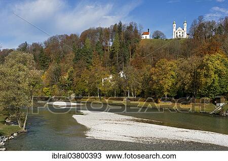 "Leonhardskapelle chapel and Heilig-Kreuz-Kirche pilgrimage church, Kalvarienberg or calvary above the Isar, Bad Tolz, Upper Bavaria, Bavaria, Germany, Europe" View Large Photo Image Stock Image - "Leonhardskapelle chapel and Heilig-Kreuz-Kirche pilgrimage church, Kalvarienberg or calvary above the Isar, Bad Tolz, Upper Bavaria, Bavaria, Germany, Europe". Fotosearch