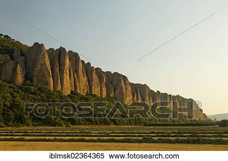 Stock Photography - "Les Penitents rock formations, Les Mees, Digne-les-Bains, Provence region, Departement Alpes-de-Haute-Provence, France, Europe". Fotosearch