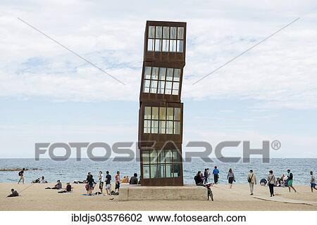 "L'Estel Ferit, sculpture by Rebecca Horn at the beach of Barceloneta, Barcelona, Catalonia, Spain, Europe" View Large Photo Image Stock Image - "L'Estel Ferit, sculpture by Rebecca Horn at the beach of Barceloneta, Barcelona, Catalonia, Spain, Europe". Fotosearch