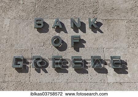 "Lettering """"Bank of Greece"""" at the building of the Bank of Greece, new town, Rhodes, Rhodos Island, Dodecanese, Greece, Europe" View Large Photo Image Stock Image - "Lettering """"Bank of Greece"""" at the building of the Bank of Greece, new town, Rhodes, Rhodos Island, Dodecanese, Greece, Europe". Fotosearch